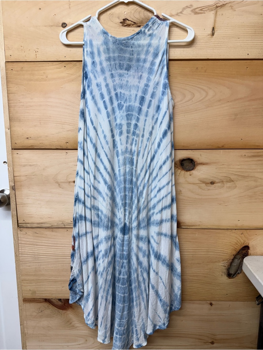Boho Floral Tie-Dye Maxi Dress in Blue and Rust - Unbranded - Picture 5 of 5